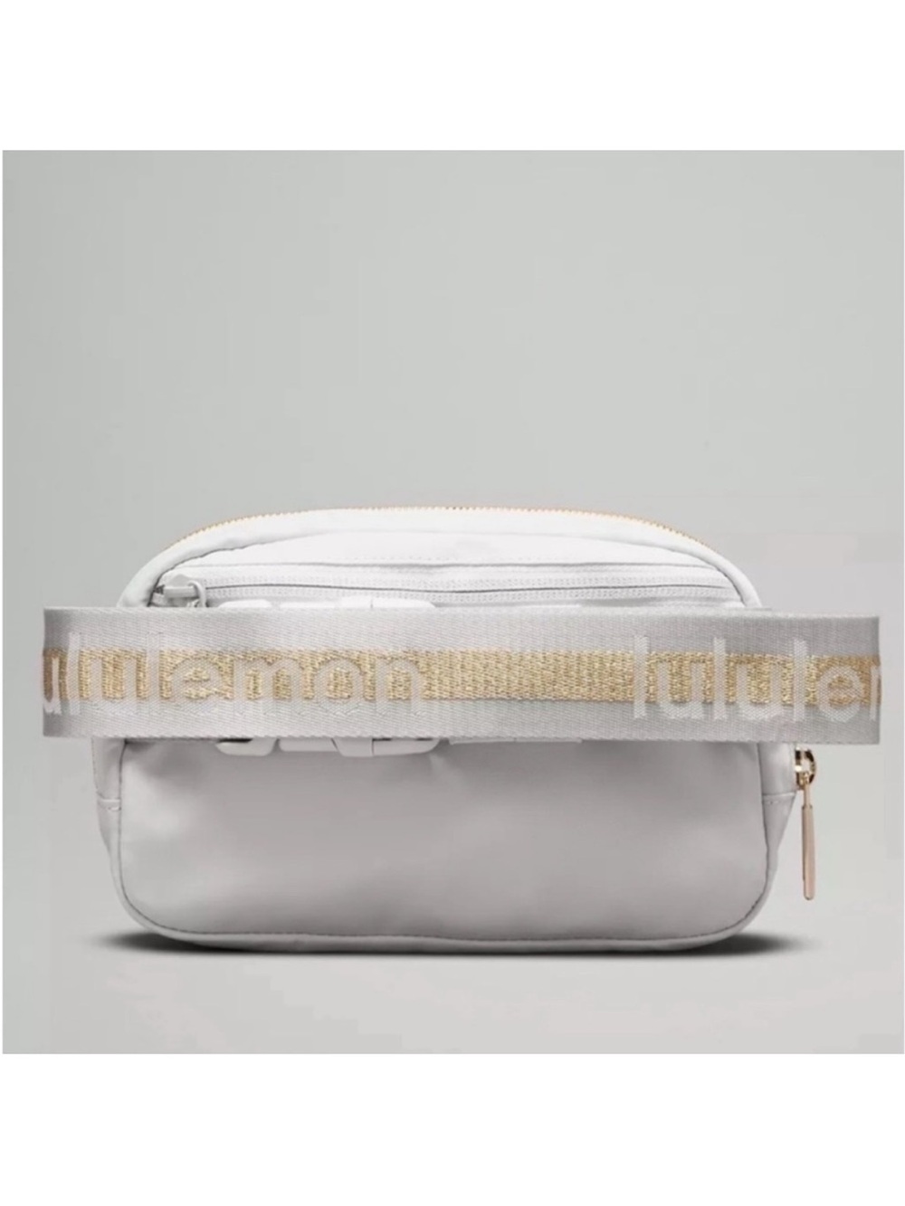 Lululemon Everywhere Belt Bag Vapor Gold White Wordmark Logo Crossbody Bag NWT - Picture 3 of 7